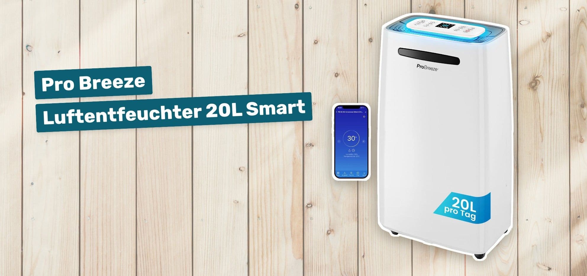 Pro Breeze Luftentfeuchter 20L Smart