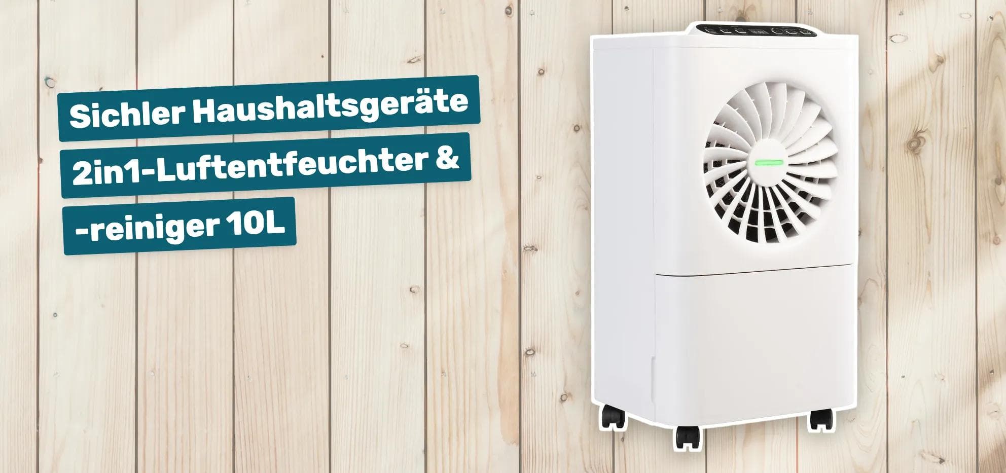Sichler Haushaltsgeräte 2in1-Luftentfeuchter & -reiniger 10L