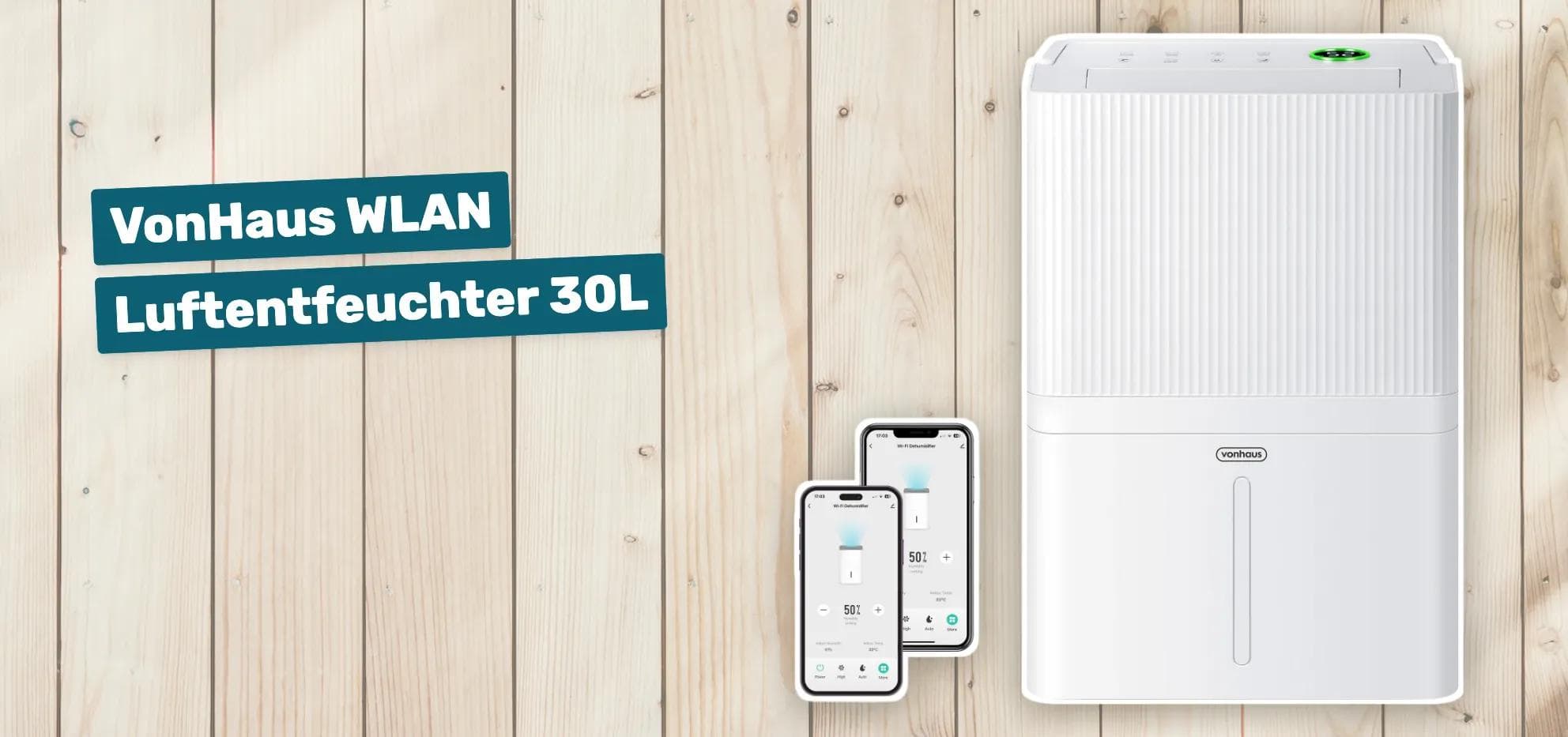 VonHaus WLAN Luftentfeuchter 30L