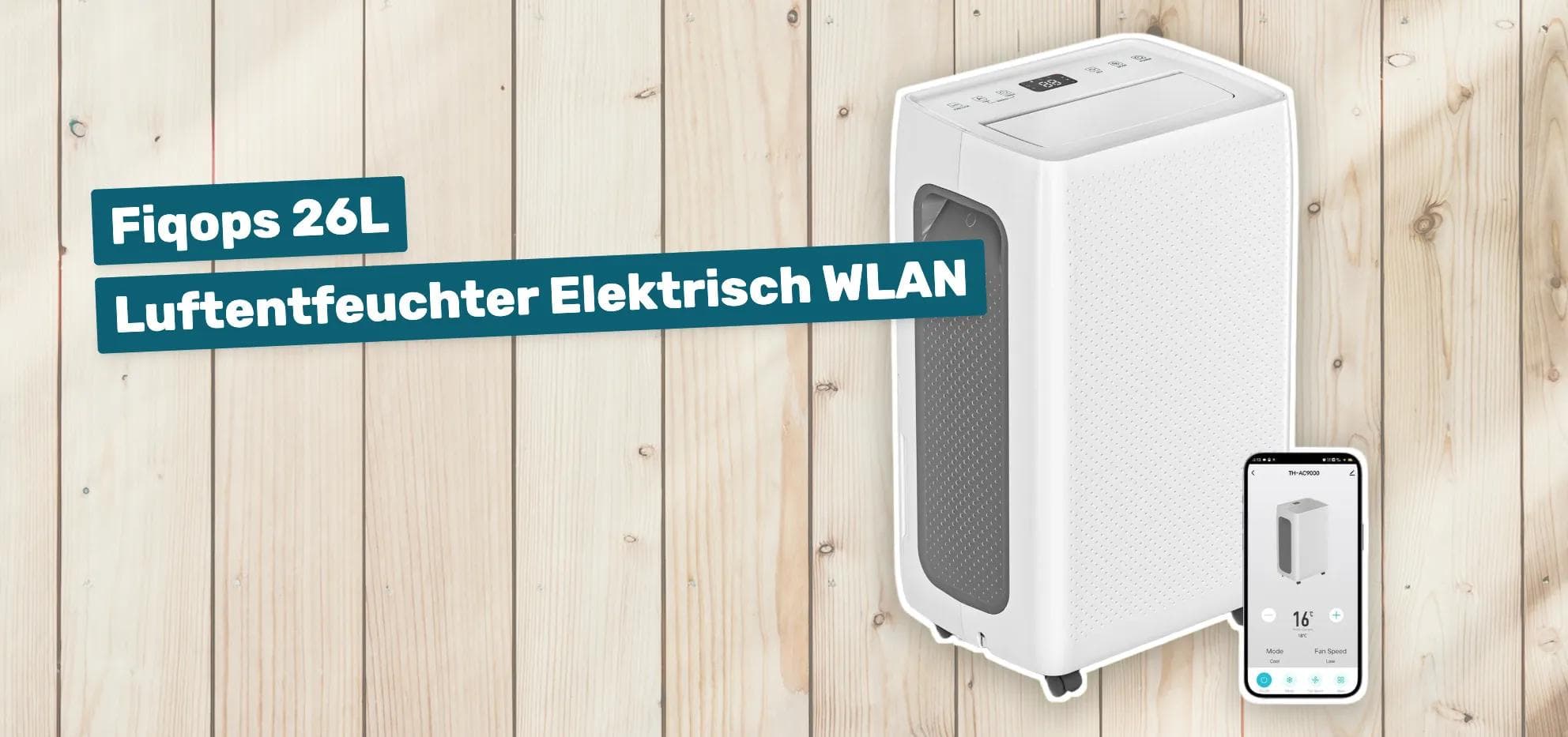Fiqops 26L Luftentfeuchter Elektrisch WLAN