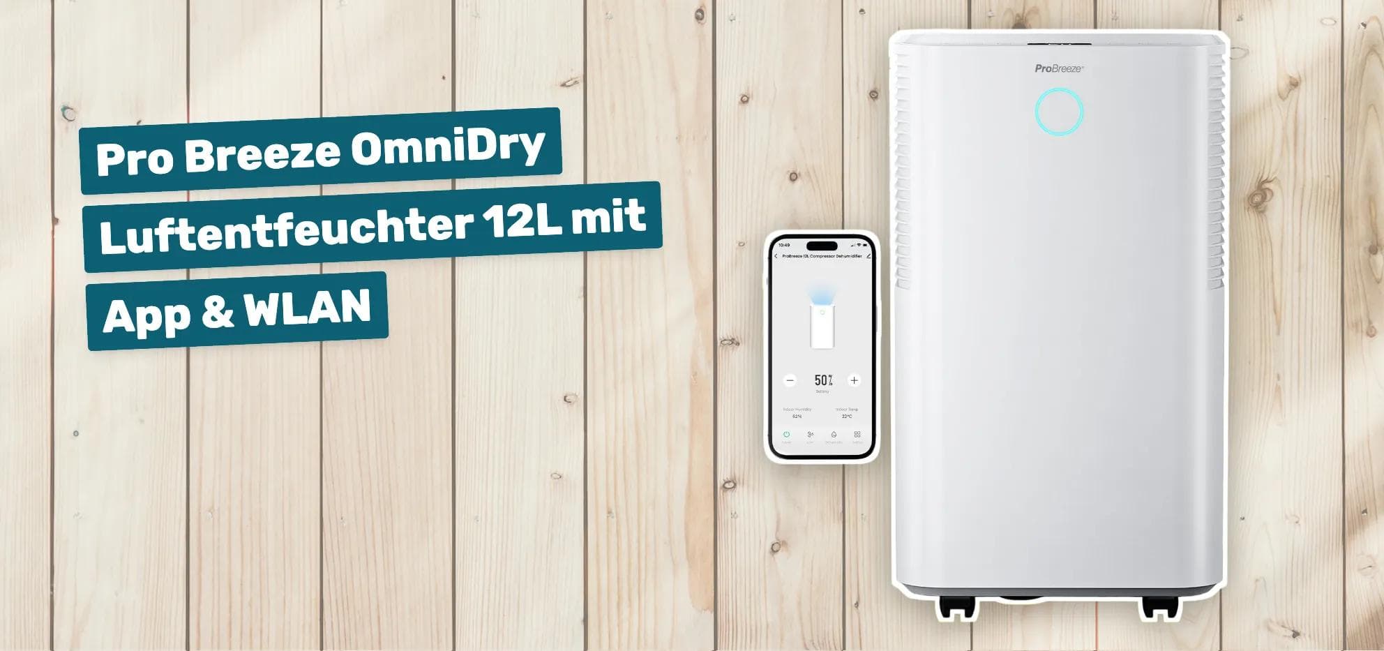 Pro Breeze OmniDry Luftentfeuchter 12L mit App & WLAN